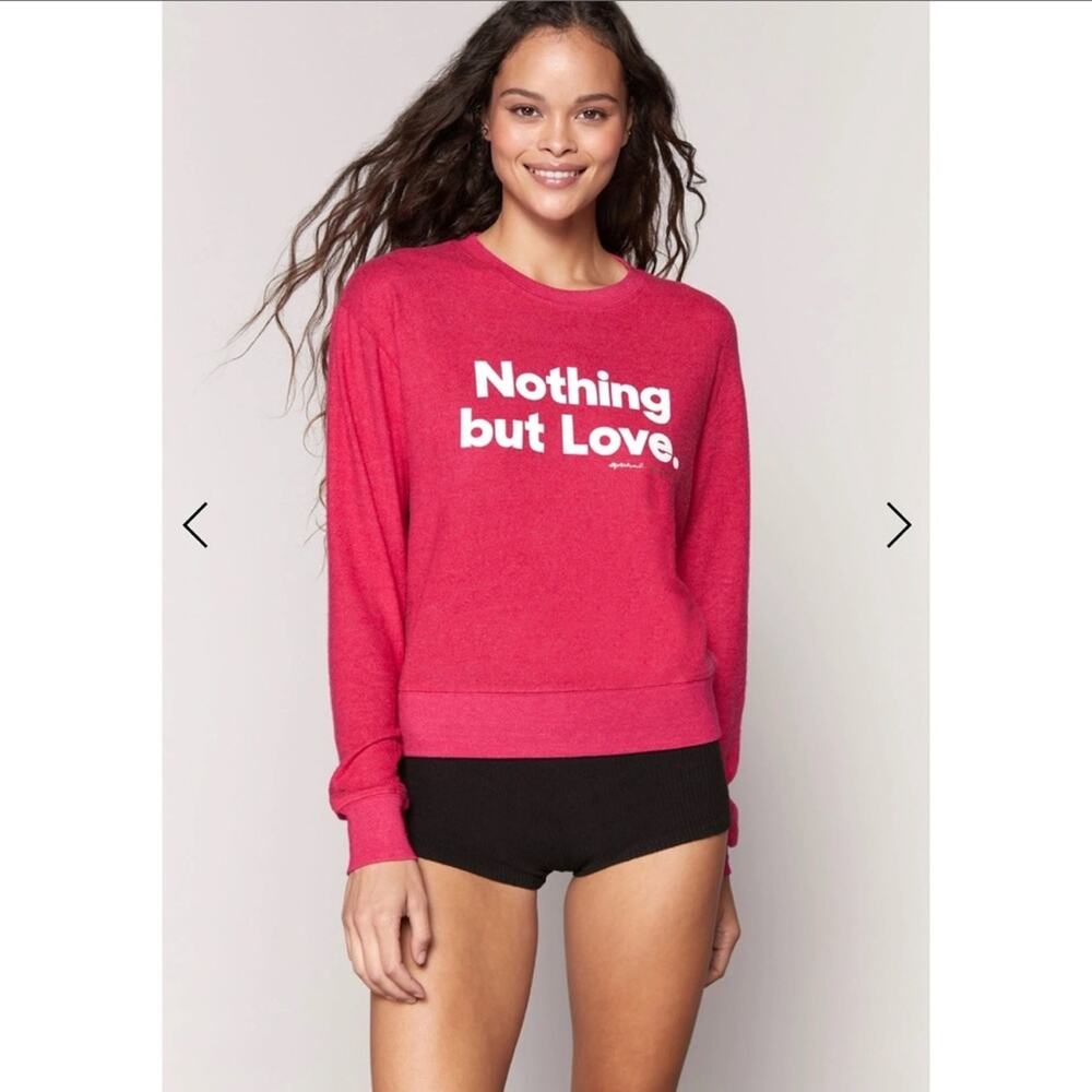 Spiritual Gangster Nothing But Love Savasana Pink Sweatshirt Small
